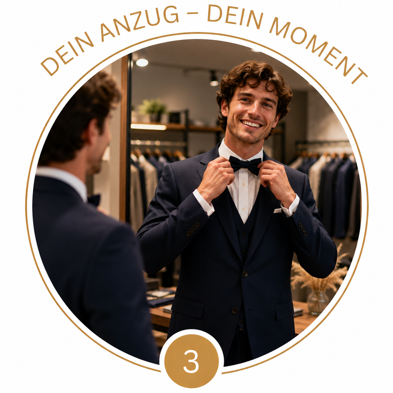 Bräutigam im eleganten Hochzeitsanzug bei der Anprobe in Neumünster
